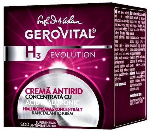 Farmec Gerovital h3 evolution crema concentrata antirid cu acid hialuronic - 50ml