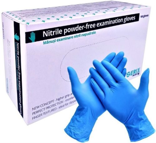 Manusi pentru examinare din nitril l - 100 bucati tg medical