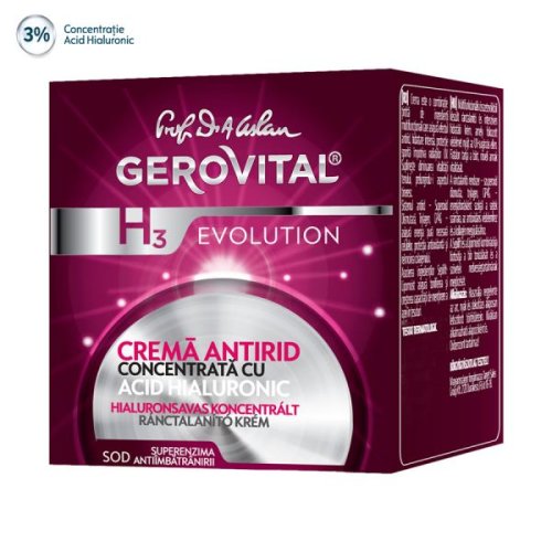 Farmec Gerovital gh3ev crema antirid concentrata cu acid hialuronic gpf2010