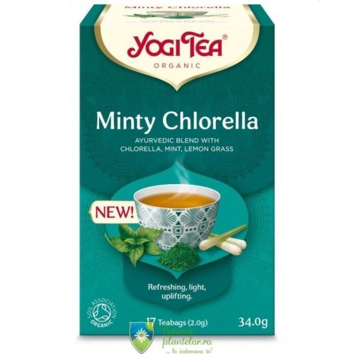 Yogi tea Ceai bio menta si chlorella yogi tea 34 gr (17 plicuri)