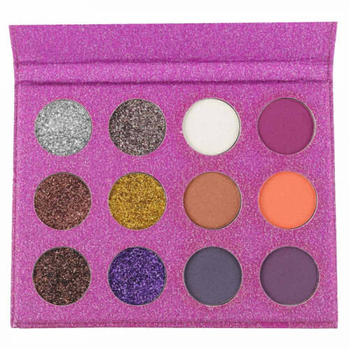 Paleta profesionala de glittere si farduri 12 color glitter metallic eyeshadow purple