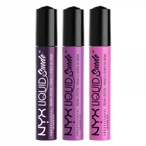 Set de 3 rujuri lichide mate nyx professional makeup liquid suede cream 01