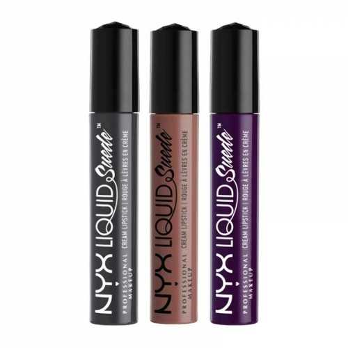 Set de 3 rujuri lichide mate nyx professional makeup liquid suede cream 02