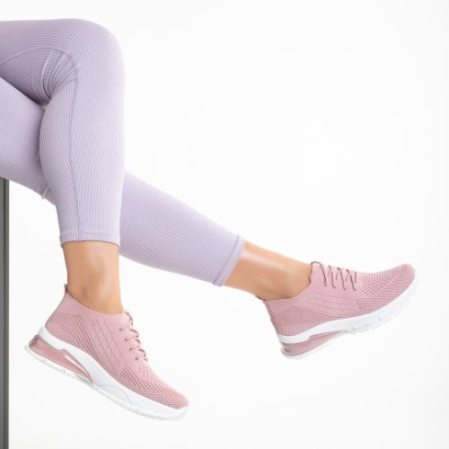 Pantofi sport dama roz din material textil ramaya