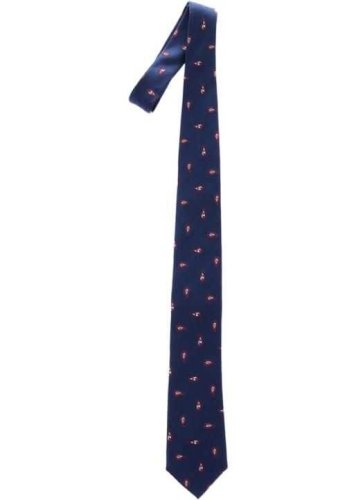Corneliani cc collection silk narrow tie with paisley pattern blue