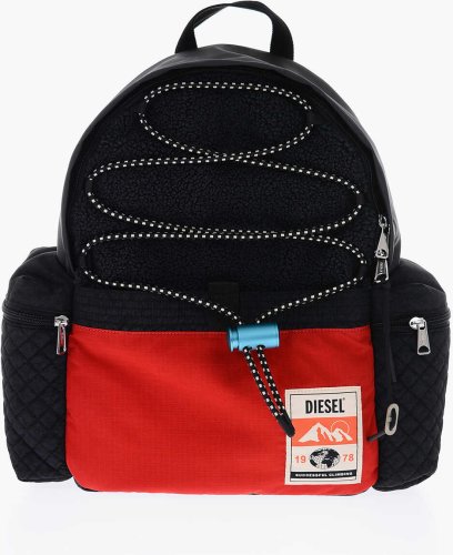 Diesel faux fur two-tone ybex maxi backpack black