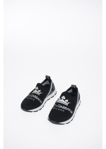 Dolce & gabbana kids fabric pull on sneakers black