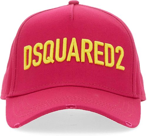 Dsquared2 baseball hat with logo embroidery fuchsia
