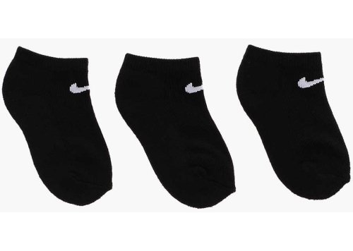 Nike kids contrasting logo solid color 3 socks set black