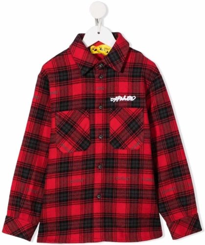 Off-white boys cotton shirt red