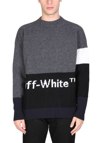Off-white color block shirt grey