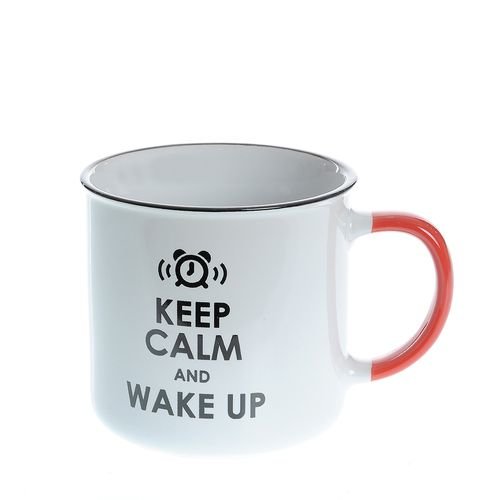 Cana ceramica keep calm and wake up