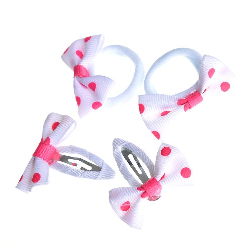 Meli Melo Set 4 accesorii par cu buline roz