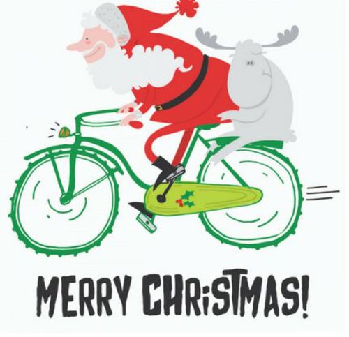 Felicitare - eco bike santa | mink