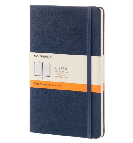 Moleskine sapphire blue large ruled - notebook hard | moleskine