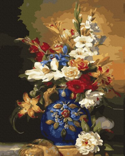 Set pictura pe numere - vaza cu flori de toamna, 40x50 cm | acuarello