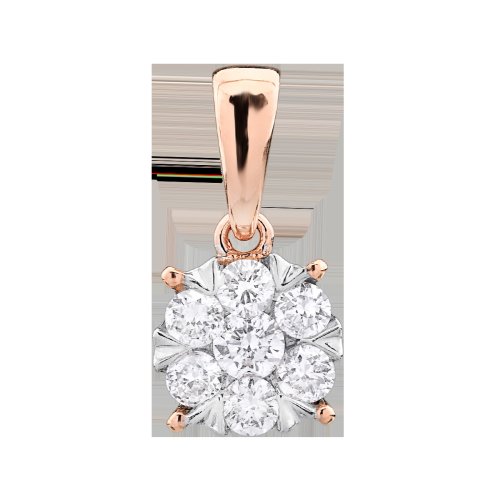 Pandant din aur alb-roz de 18k cu diamante de 0.2ct