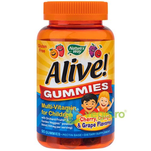 Natures  way Alive gummies multi-vitamin pentru copii 90 jeleuri