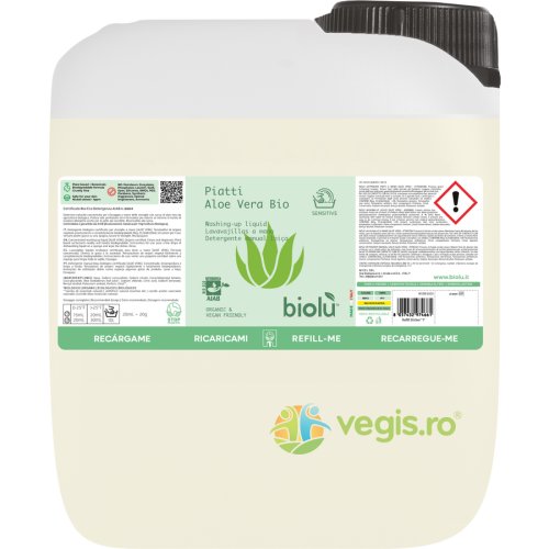 Biolu Detergent pentru vase cu aloe vera ecologic/bio 5l