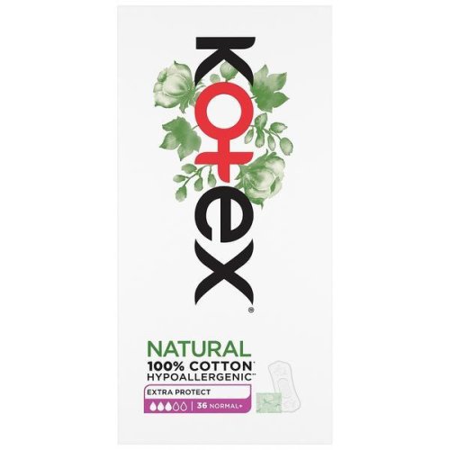 Absorbante zilnice extra protect normal+ natural kotex, 36 buc