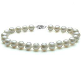 Bratara aur alb si perle naturale albe premium de 7-8 mm - cadouri si perle