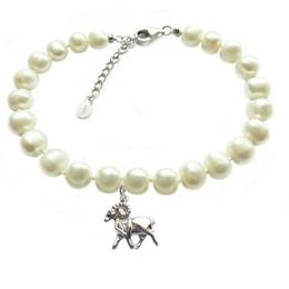 Bratara zodiac berbec cu perle naturale albe 7 mm - cadouri si perle