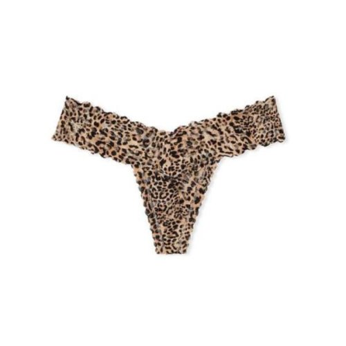 Victorias Secret Chiloti tanga victoria's secret, lace-up thong panty, animal print, m intl