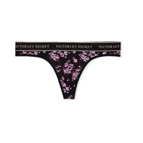 Victorias Secret Chiloti tanga victoria's secret, logo cotton thong panty, florali, s intl