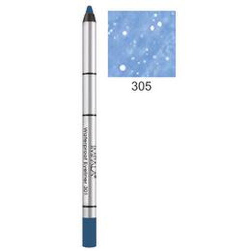 Creion contur ochi rezistent la apa impala, nuanta 305 blue glitter