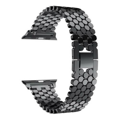 Gonga Curea de dama compatibila apple watch, otel inoxidabil, 42/44mm, negru