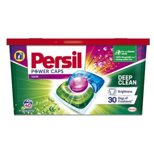 Detergent capsule pentru rufe colorate - persil power caps color deep clean, 40 buc