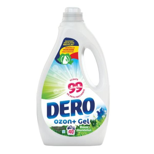 Detergent lichid cu parfum de roua muntelui dero ozon+ gel, 2000ml
