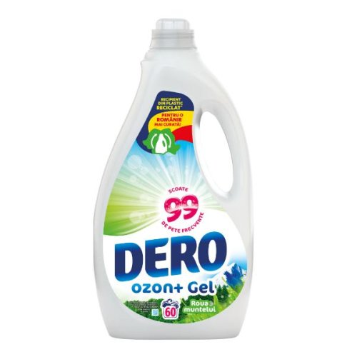 Detergent lichid cu parfum de roua muntelui dero ozon+ gel, 3000ml