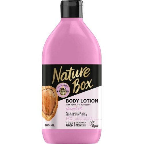 Lotiune de corp cu ulei de migdale presat la rece - nature box body lotion with 100% cold pressed almond oil, 385 ml
