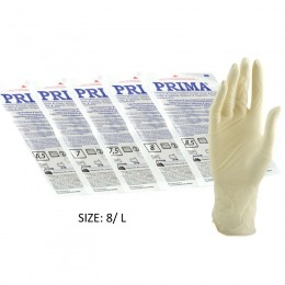 Manusi chirurgicale sterile latex usor pudrate marimea l - prima sterile latex surgical light powered gloves 8, 2 buc