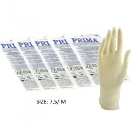 Manusi chirurgicale sterile latex usor pudrate marimea m - prima sterile latex surgical light powered gloves 7.5, 2 buc