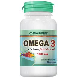 Omega 3 ulei din ficat de cod 1002mg cosmo pharm, 30 capsule