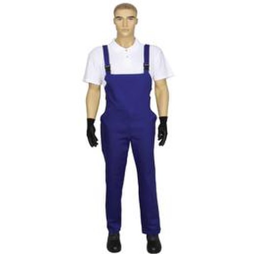 Pantalon de lucru unisex cu pieptar prima, tercot, albastru inchis, marime xl (50-52)