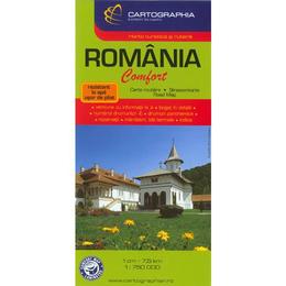 Romania - harta turistica si rutiera laminata, editura cartographia