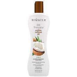 Sampon, balsam si gel de dus 3 in 1 - biosilk farouk silk therapy with coconut oil 3 in 1 shampoo, conditioner   body wash, 355ml