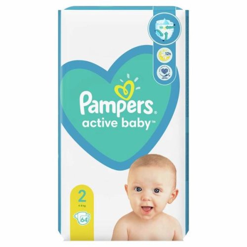 Scutece pentru bebelusi - pampers active baby, marimea 2 (4-8 kg), 64 buc