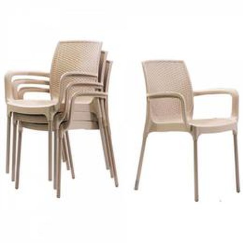 Set 4 scaune sunset rattan culoare capucino, dimensiuni d57xh84xw57xsh45cm polipropilen/fibra sticla
