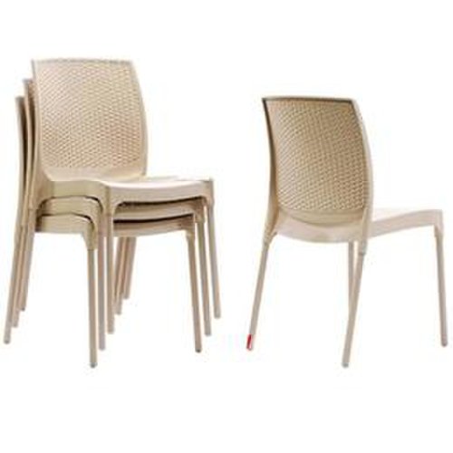 Set 4 scaune terasa sunny ratan culoare capucino, dimensiuni d56xh84xw45xsh45cm polipropilen, fibra sticla