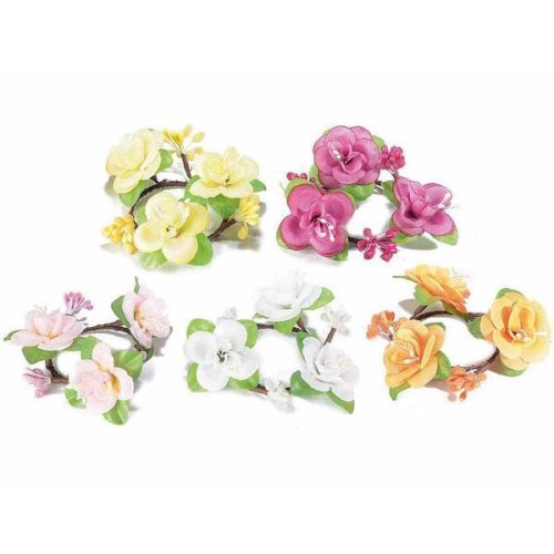 Set 5 mini coronite din flori artificiale 12 cm - decorer