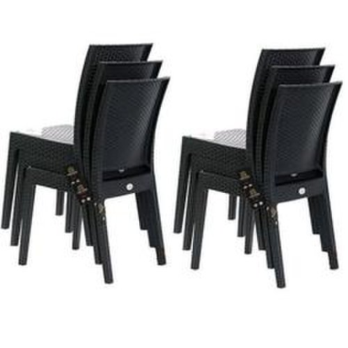 Set 6 scaune nice, dimensiuni 59x44xh88cm culoare cafea polipropilen, fibra sticla