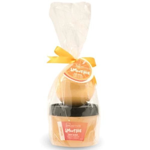 Set cadou mini smoothie cu body scrub si bomba de baie cu aroma de portocala idc institute 98152 200 ml (bomba de baie 100g • exfoliant pentru corp 100 ml)