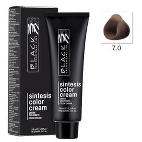 Vopsea crema permanenta - black professional line sintesis color cream, nuanta 7.0 medium blond, 100ml