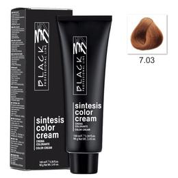 Vopsea crema permanenta - black professional line sintesis color cream, nuanta 7.03 amber, 100ml