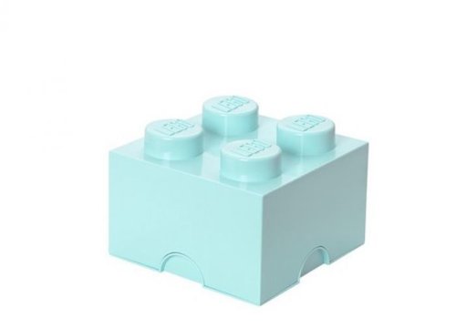 Cutie depozitare lego 2x2 albastru aqua