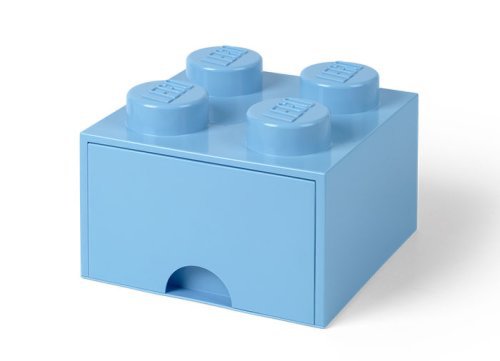 Cutie depozitare lego 2x2 cu sertar albastru deschis